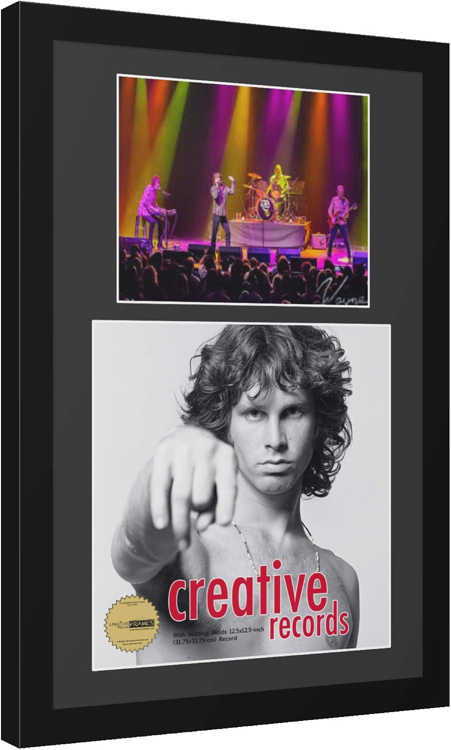 Creative Picture Frames 8" x 10" Photo Concert Frame with Black Matting Displays 33 Record Album Cover Sleeve