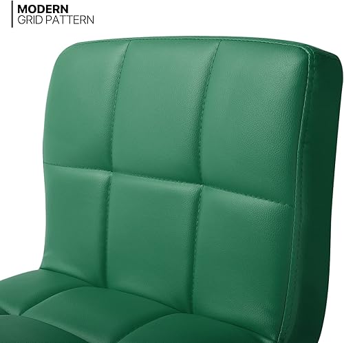 Miniatura 4 de MoNiBloom Juego de 4 taburetes de bar ajustables de piel sintética, giratorios, modernos taburetes de isla cuadrados con respaldo para sillas de