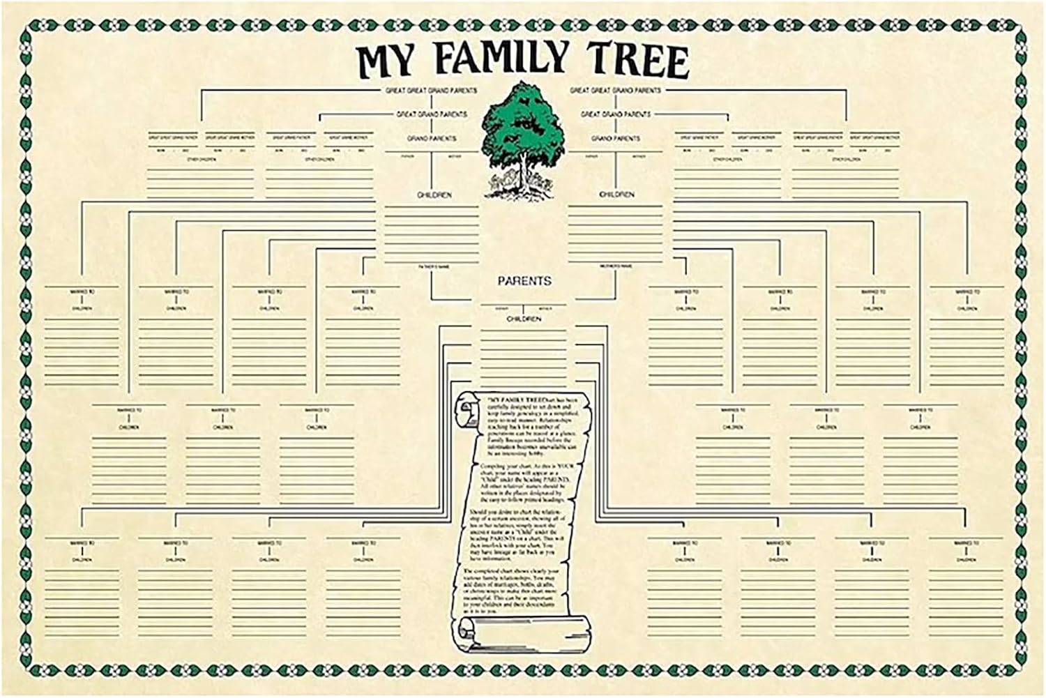 JVAN Fill in Family Tree Charts, Fillable 7 Generations
