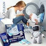 IO CLEAN Comprimés de nettoyage de la laveuse, 24 Compte (1 Année de disponibilité) – C'est profond. Clean Comprimés nettoyants pour lave-linge HE Charge avant & Charge supérieure – Détartrage de laveuse sans parfum pour le contrôle d'odeur