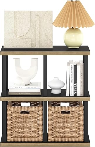 Miniatura 66 de Furinno Turn-N-Tube - Estante decorativo de exhibición sin herramientas, escalera de 3 niveles, blanco sólido/negro Blanco