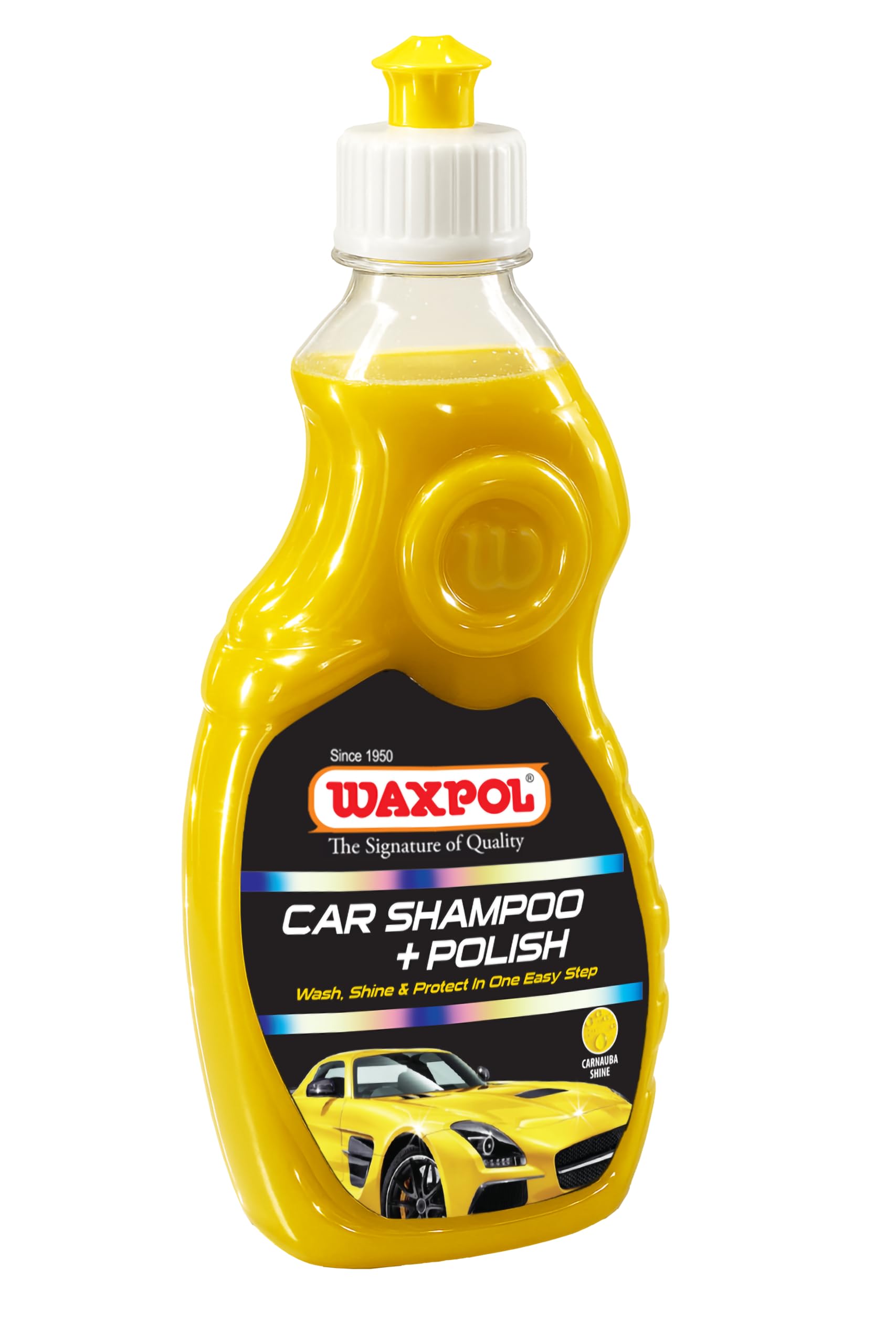 Waxpol Car Shampoo + Polish Concentrate 300 ml | High Shine, Rich Smooth Feel | Snow Foam Compatible, pH-Balanced Car & Bike Wash