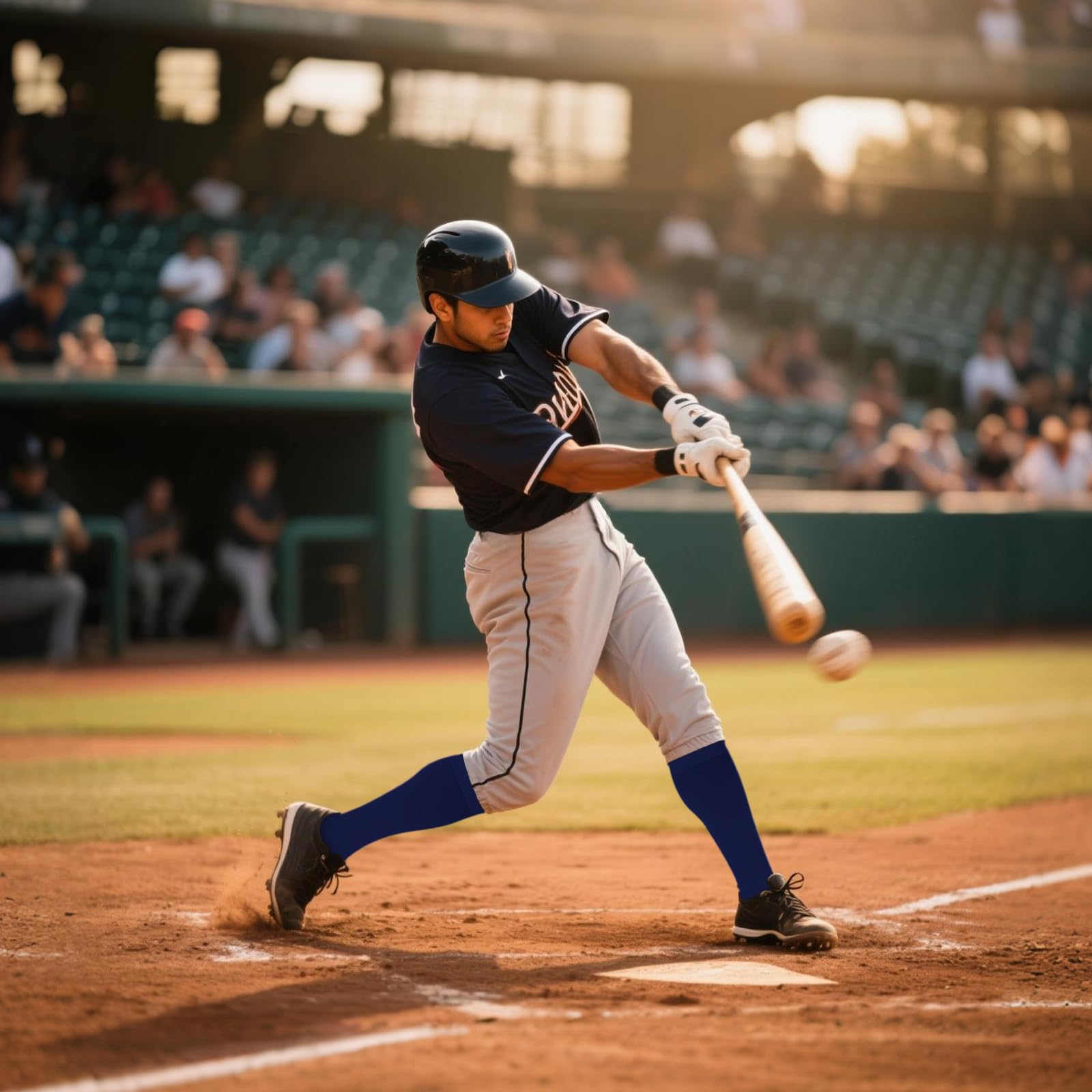 Mikovivi Młodzieżowy Zestaw Skarpetek Baseballowych Paska i Piłki dla Dzieci, Dziecięce Skarpetki do Softballu Regulowany Pasek i Baseball dla Chłopców Dziewcząt (Ciemnoniebieski, S)