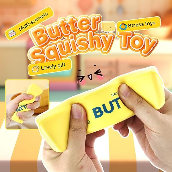 2 Unidades Juguete Para Apretar Mantequilla, Palos De Mantequilla Bola Para Apretar Paloes De Mantequilla Realista Bolas Antiestrés Para Apretar Mantequilla De Rebote Lento Comida Falsa Squishy - 2