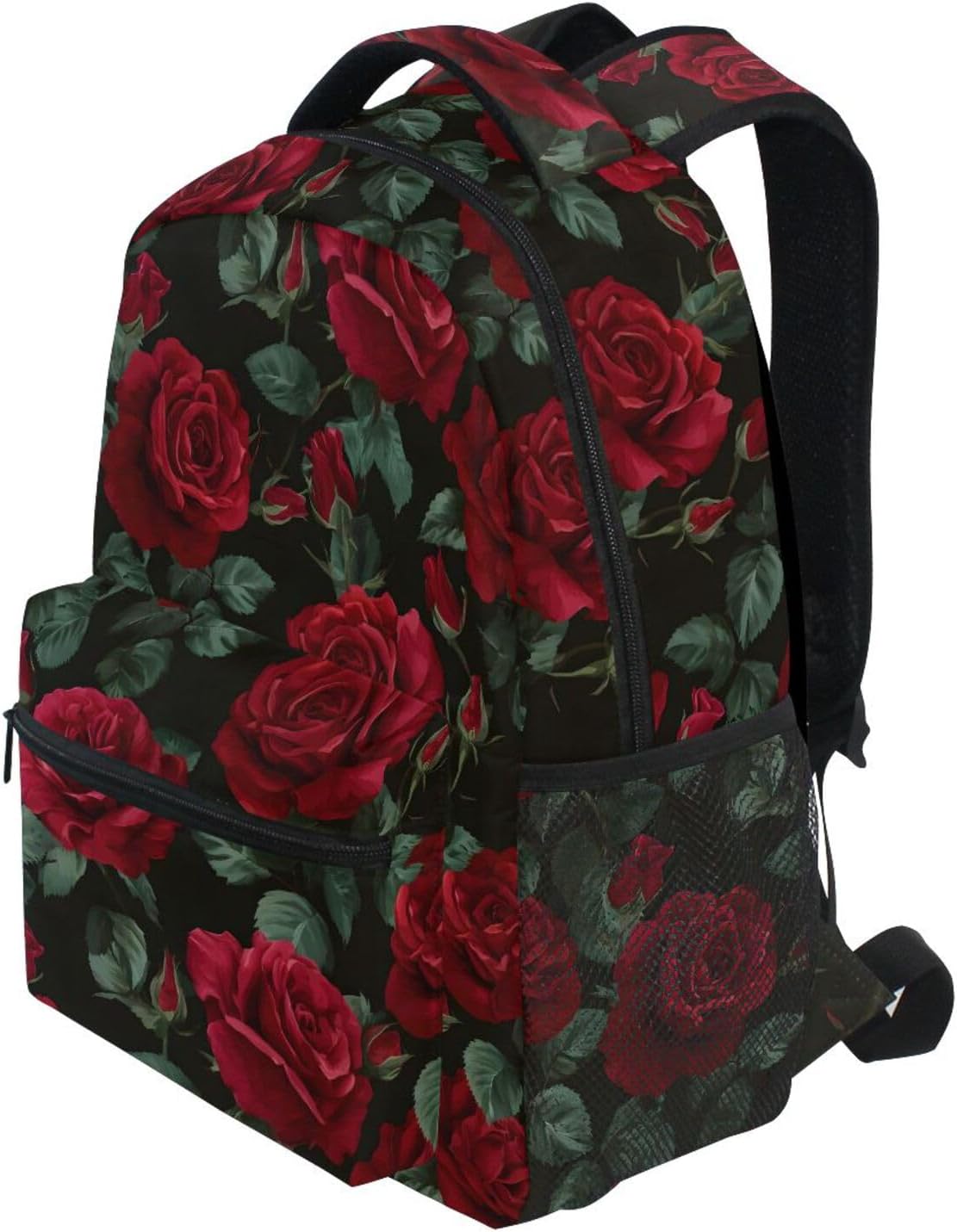 ALAZA Red Rose Flower Floral Large Backpack for Women Girls kids School Personalized Laptop iPad Tablet Travel School Bag with Multiple Pockets