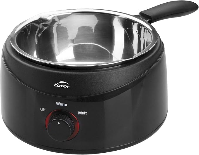 LACOR 69317 Baño María Eléctrico para Fundir Chocolate con Cazo Desmontable de Acero Inoxidable
