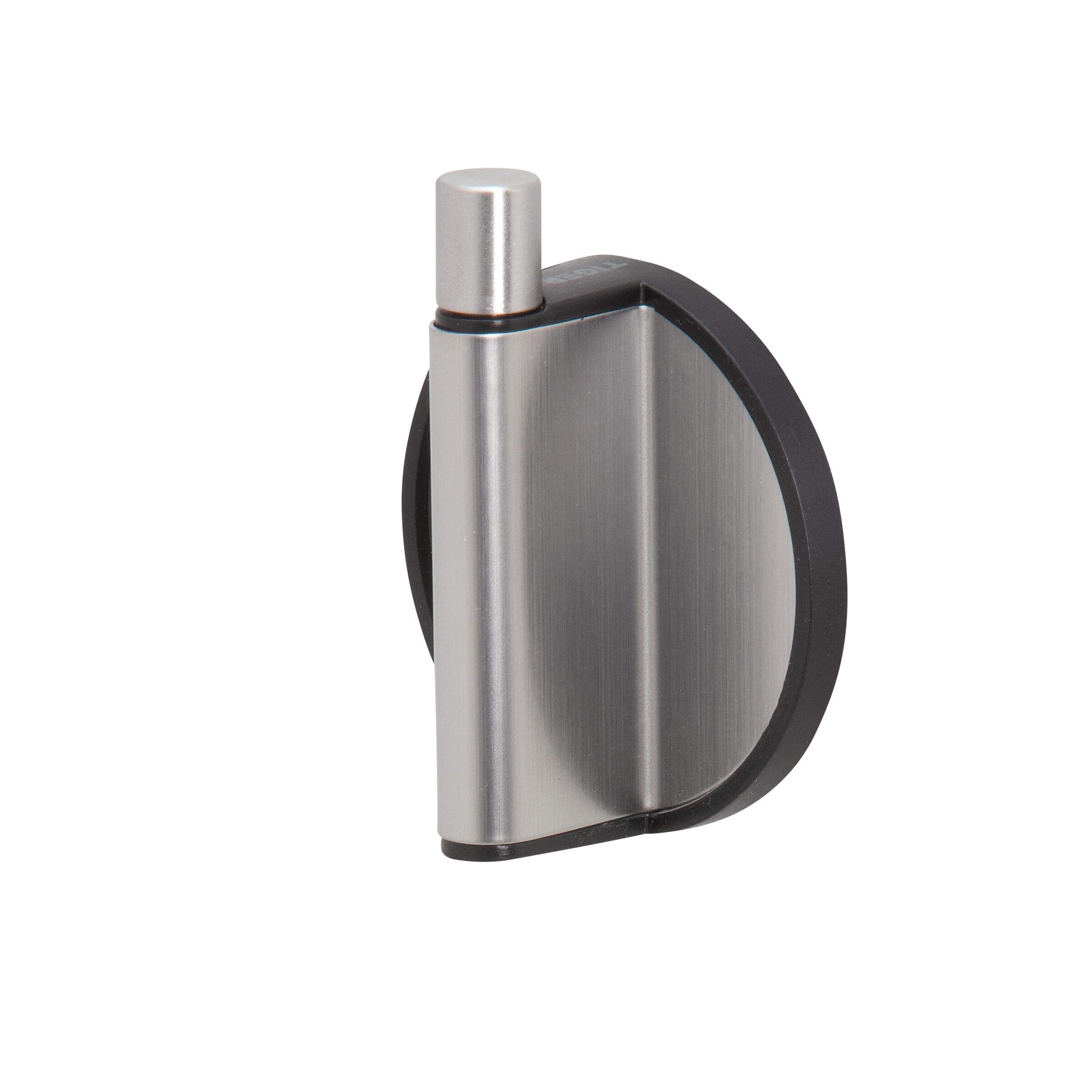 Tiger Tune, Towel hook Brushed stainless steel/Black, 25x54x65mm