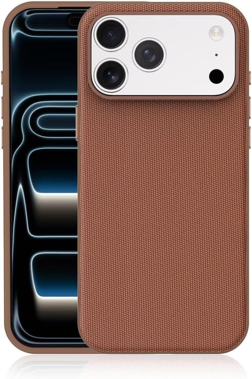 EGOTUDE for iPhone 17 Pro Case, Premium Woven Armid Fibre Shockproof Back Cover Compatible with Mag (Sienna)-image-5
