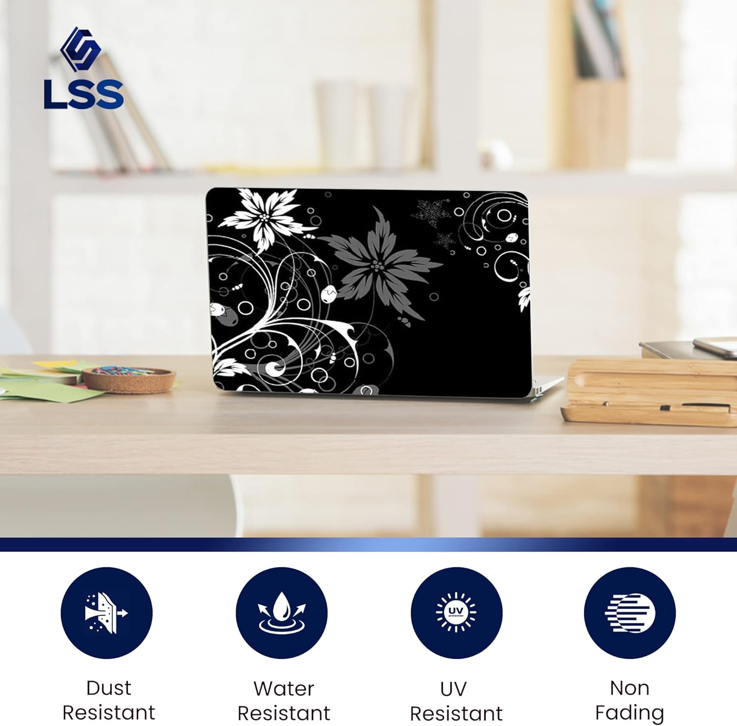 Floral Laptop Skin + Wrist Pads | Reusable Style & Protect 8 71z90mjctgL. AC SL1500