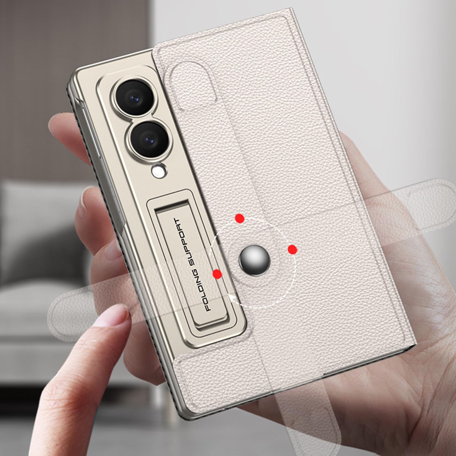 Ribaltabile Cover per Samsung Galaxy Z Fold 8, Sottile Pelle Supporto