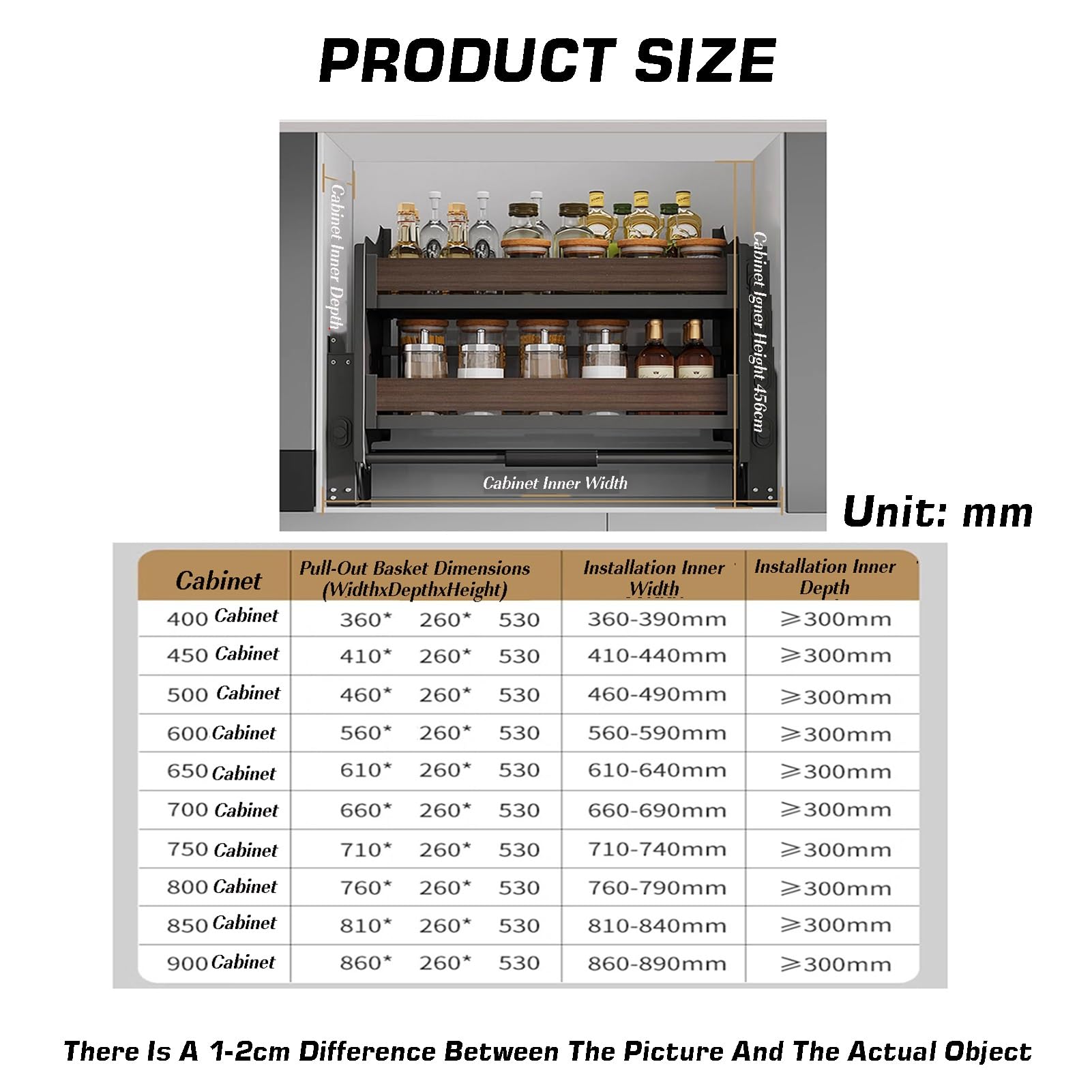 Pull-Down-Wandschrank-Aufbewahrungs-Organizer, 2-stufiges Pull-Down-Schrankregal, 30 Kg Tragkraft, Vorratskorb, Platzsparend, For Küchenbar Und Restaurant(500mm cabinet)
