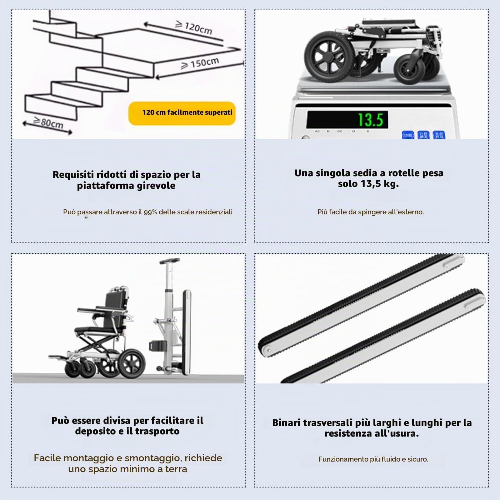 Sedia A Rotelle Elettrica Con Saliscale, Dispositivo Intelligente Per Salire Le Scale, Ausilio Completamente Automatico Per Salire Le Scale,Per Persone Disabili E Anziane.
