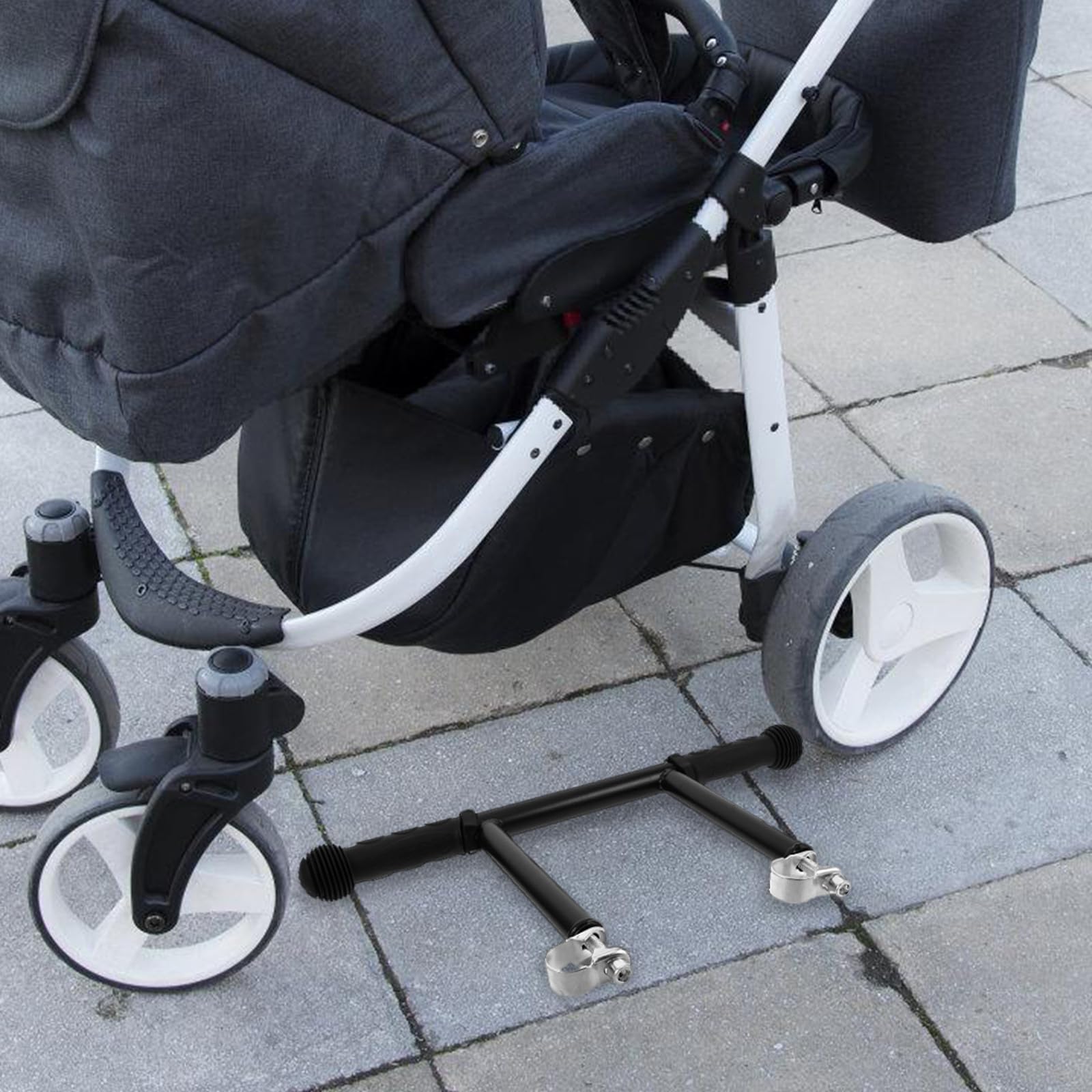 Extensor de Manillar para Cochecito Mango Ajustable y Diseño Antideslizante, Accesorio de Plástico y Acero Inoxidable para Sillas de Paseo y Carriolas