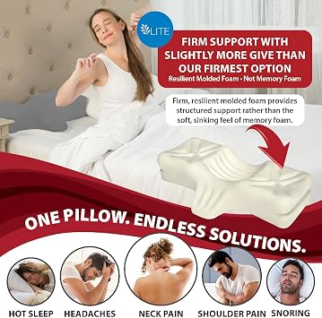 Therapeutica LITE Ergonomic Cervical Pillow for Neck Pain Relief, LRG, GR