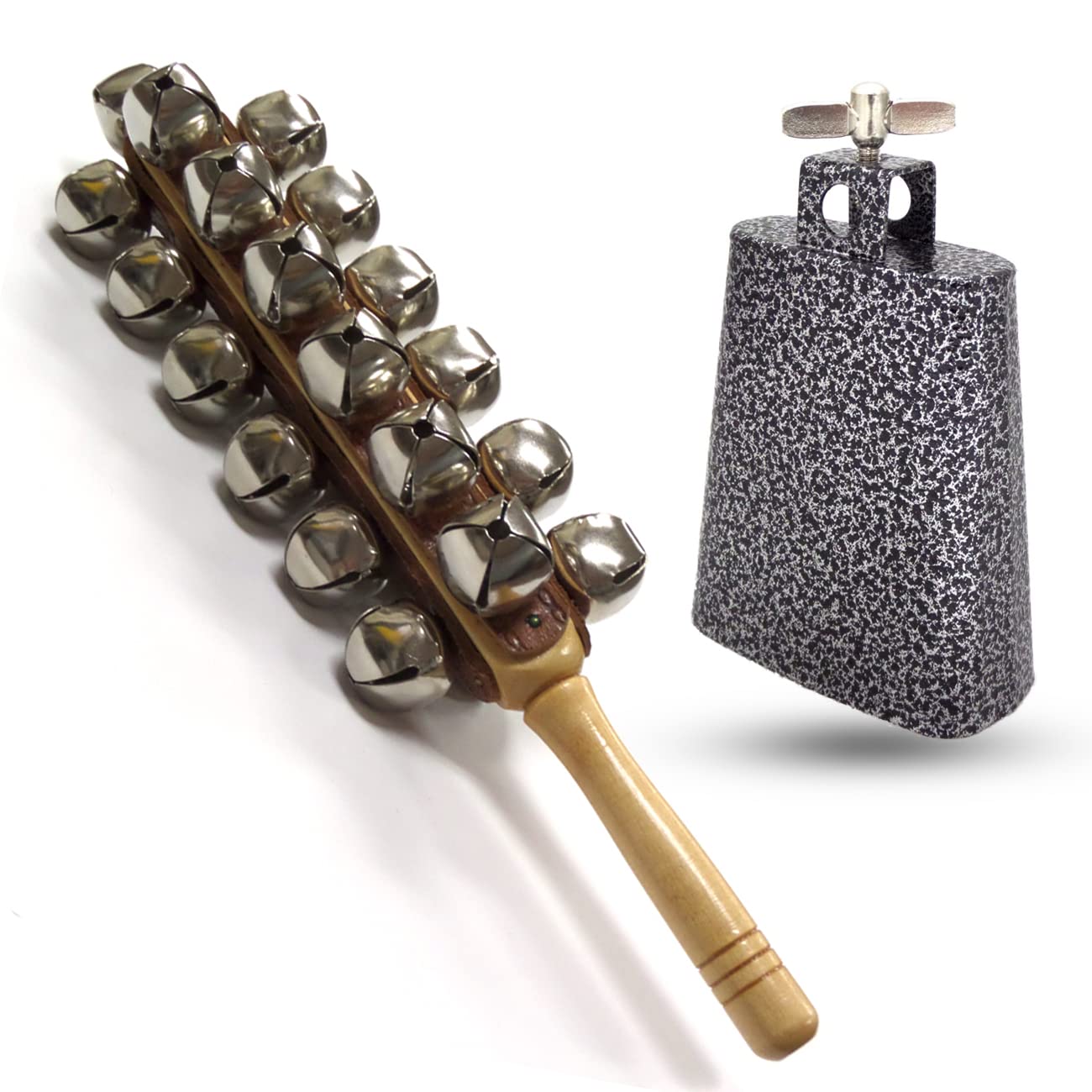 Performance Plus Percussion Kit Latin Cowbell 6"and 25 Jingle Bells