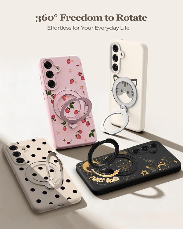 Uppuppy for Samsung Galaxy S25 Plus Case with 360° Spin Stand Polka Dots by Uppuppy - Used condition - Image 3