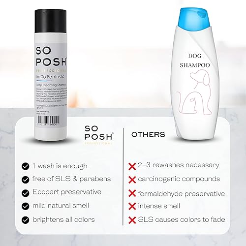 Miniatura 5 de So Posh I'm So Fantastic Dog Shampoo - Champú de limpieza profunda, con colágeno, queratina y abrillantadores ópticos, adecuado para todas las