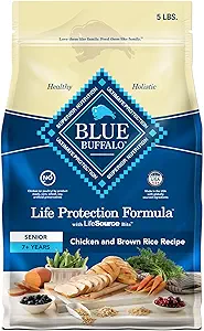 Blue Buffalo Life Protection Formula Natural Senior Dry Dog Food, Chicken and Brown Rice 5-lb Trial Size Bag