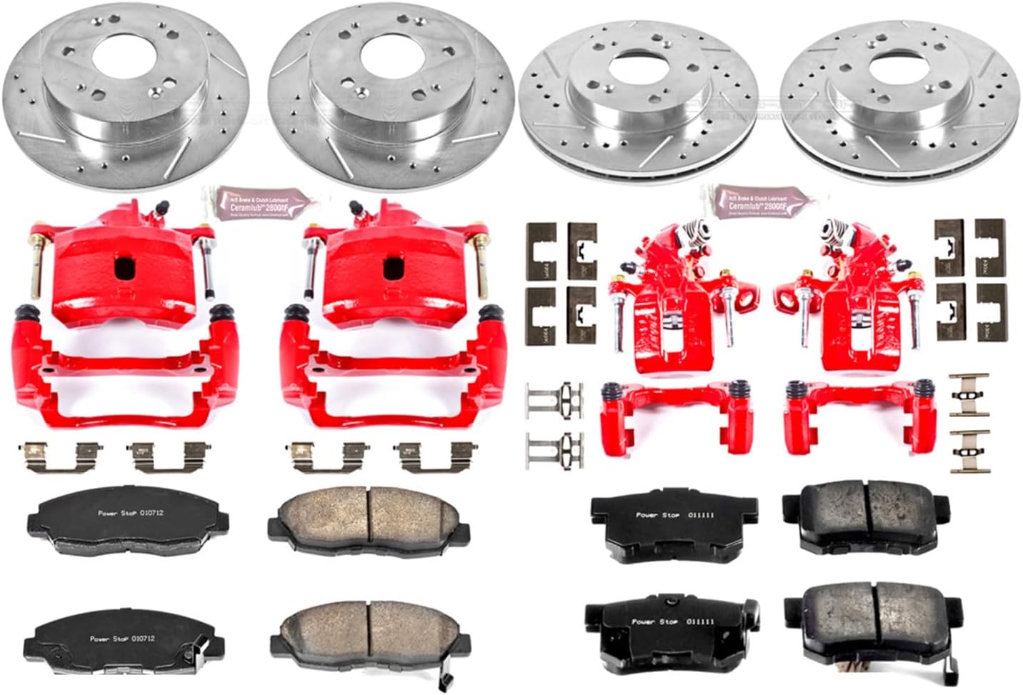 Power Stop (KC2385) 1-Click Performance Brake Kit with Calipers For Honda Civic 2006-2011 [Model Specific]