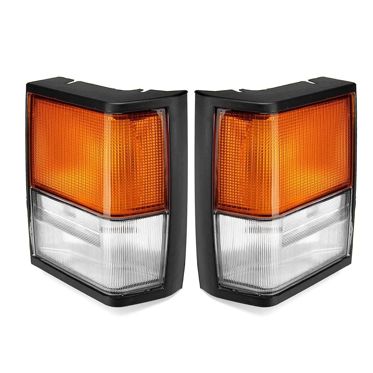 1 Pair Left/Right Car Front Side Corner Light Turn Signal Indicator Light Lamp Square Plug for Land Rover for Range Rover 1971-1986
