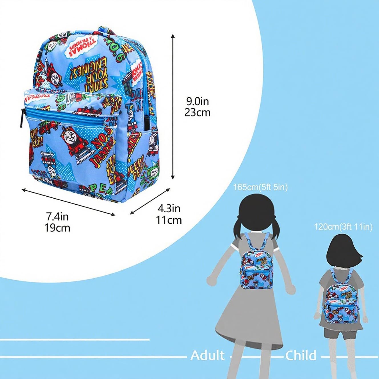 Cartoon Small Nylon Bag Multipurpose Causal Daypack for Travel Trip Shopping Tablet iPad Mini up to 8 inches