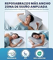 Vista 6 de Almohada cervical eficaz para el alivio del dolor para dormir, almohada ergonómica refrescante para dormir lateral para soporte del cuello
