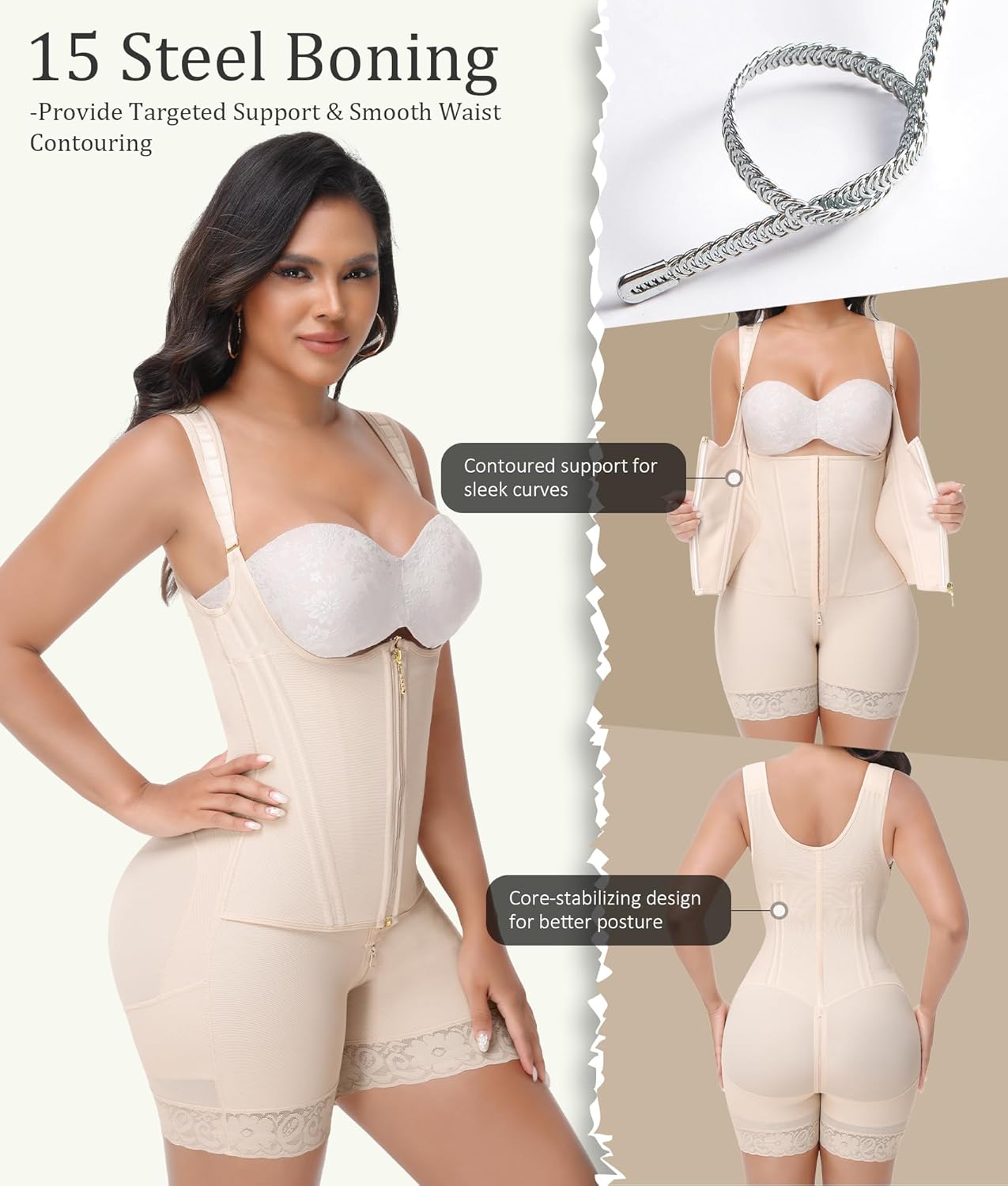 M MYODRESS Fajas Colombianas Shapewear for Women Curvy Faja Body Shaper Stage 2 Post Surgery Tummy Tuck Compression Garment - Image 3