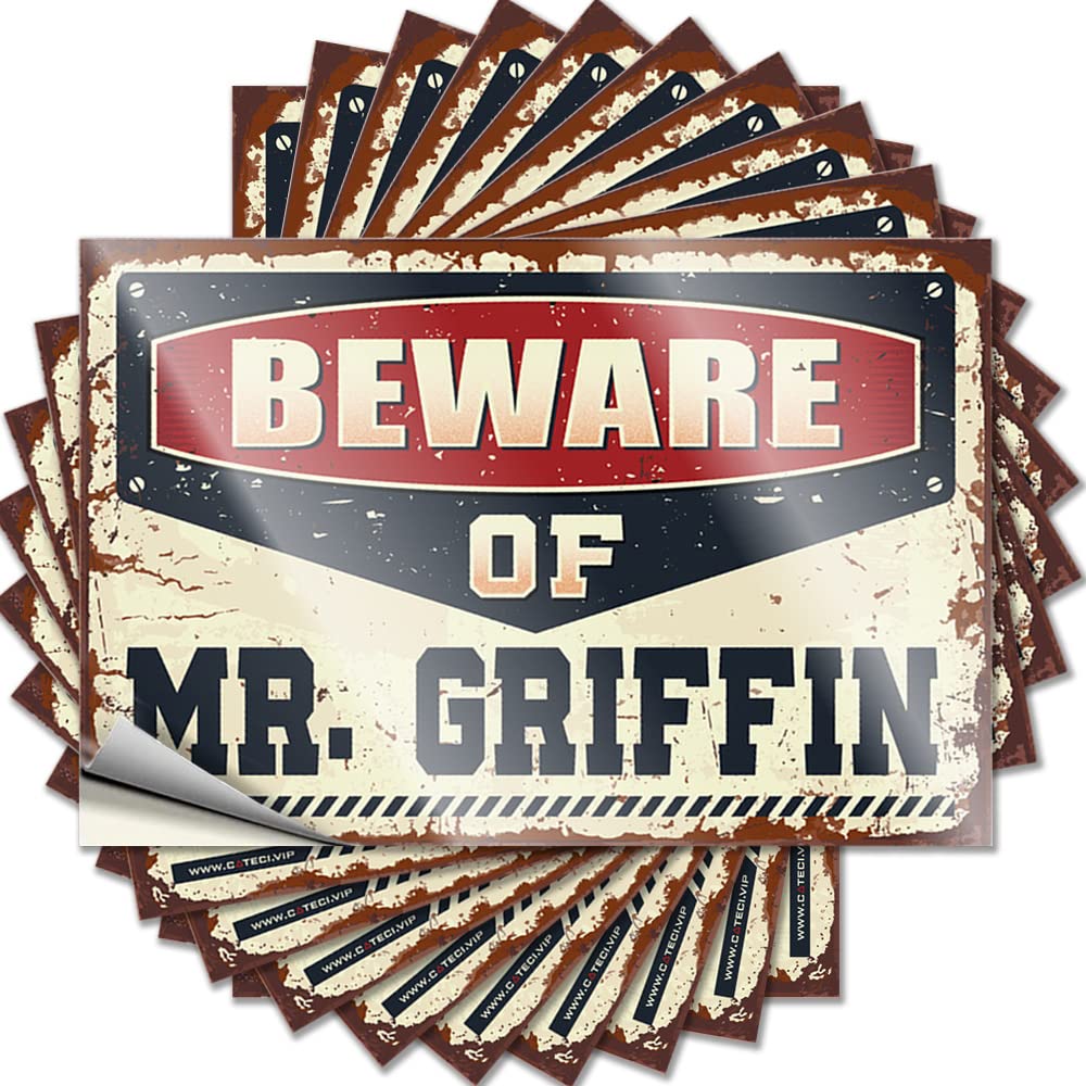 Decal Scented Bathroom Stuff Designer Beware of Mr. Griffin - No Residue Decals for Gathering(8X12CM)
