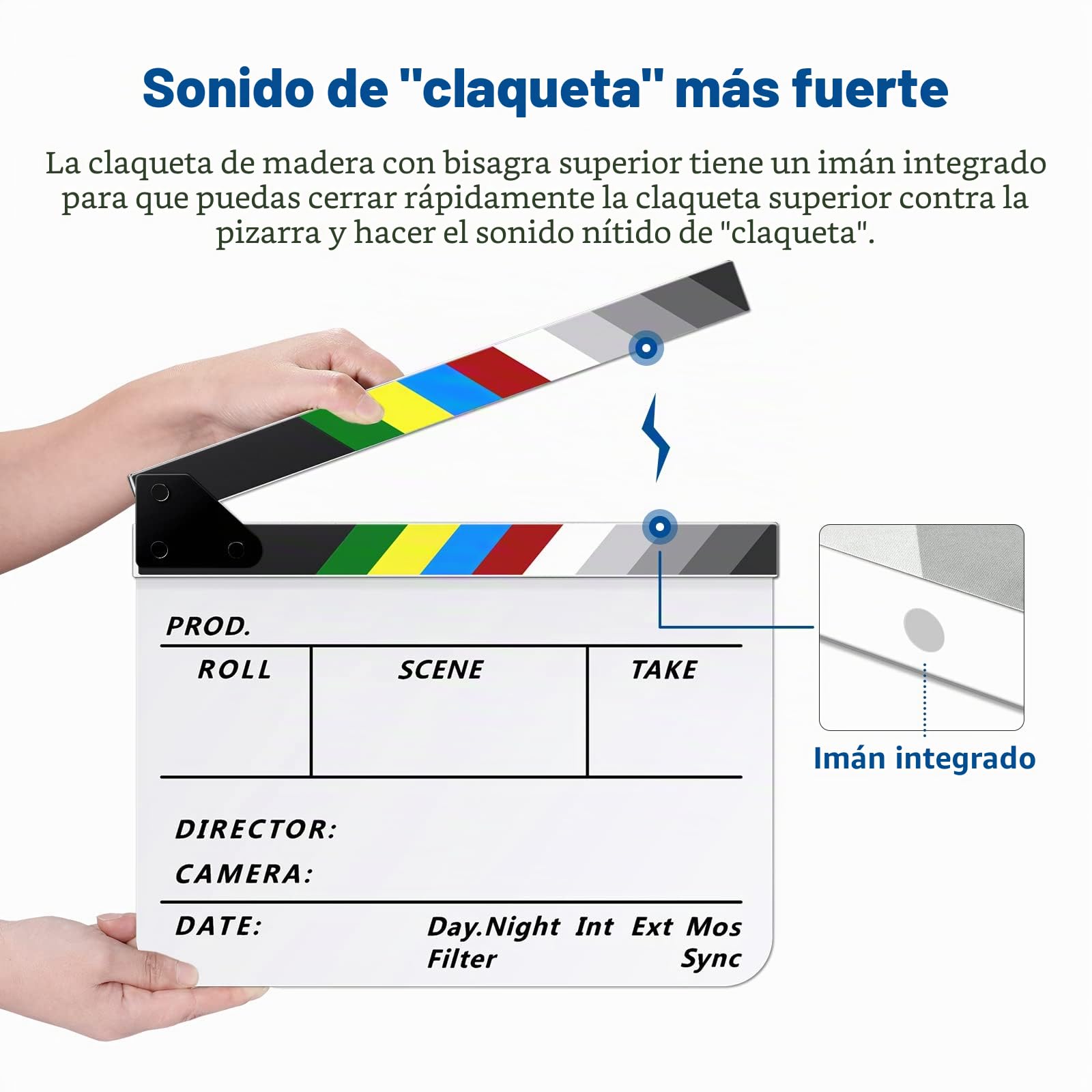 NEEWER Kit de Tablero de Claqueta Acrílica para Directores de Cine, Tablilla de Plástico de 12"x10" con 1 Borrador Magnético, 2 Bolígrafos al Agua, 1 Paño de Limpieza & Llave Hexagonal L (Blanco)