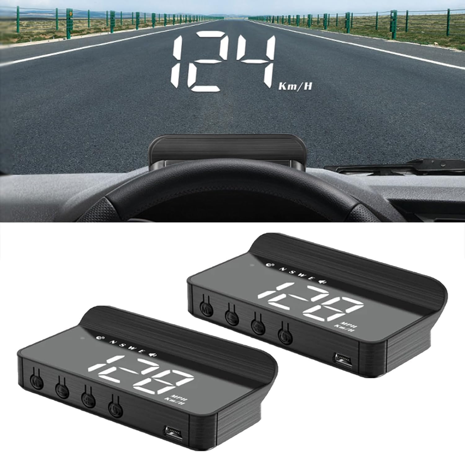 Holometer Holographic Speedometer,205 New Holographic Speedometer for Car,Heads Up Display for Cars, Universal Heads Up Display Hud for Car (2pcs)