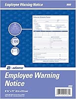 Vista 3 de Adams Formulario de aviso de advertencia para empleados, 8.5 x 11 pulgadas, 2 blocs de 50 formularios, 100 formularios en total, 1 parte cada uno