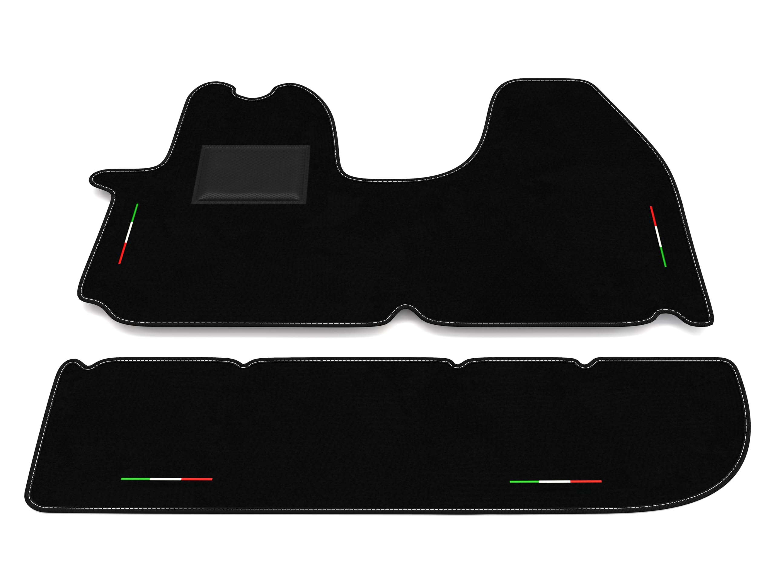 Tappetini compatibili con Opel Vivaro 2001-2014, ricamo bandiera Italia, kit tappetini auto personalizzati, set tappeti in moquette, tappeto auto