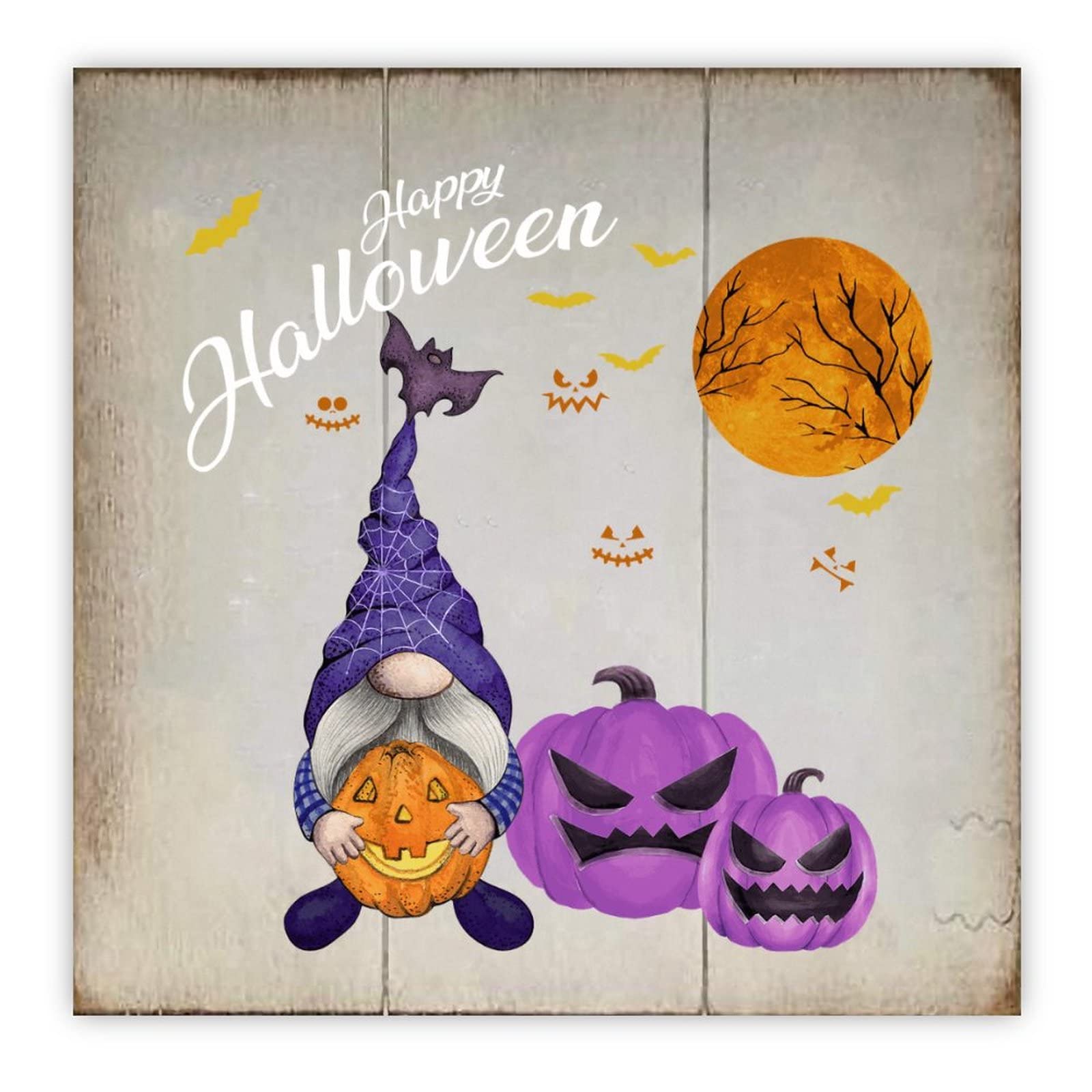 Panneau en bois décoration automne et Halloween à suspendre cadeau maison original