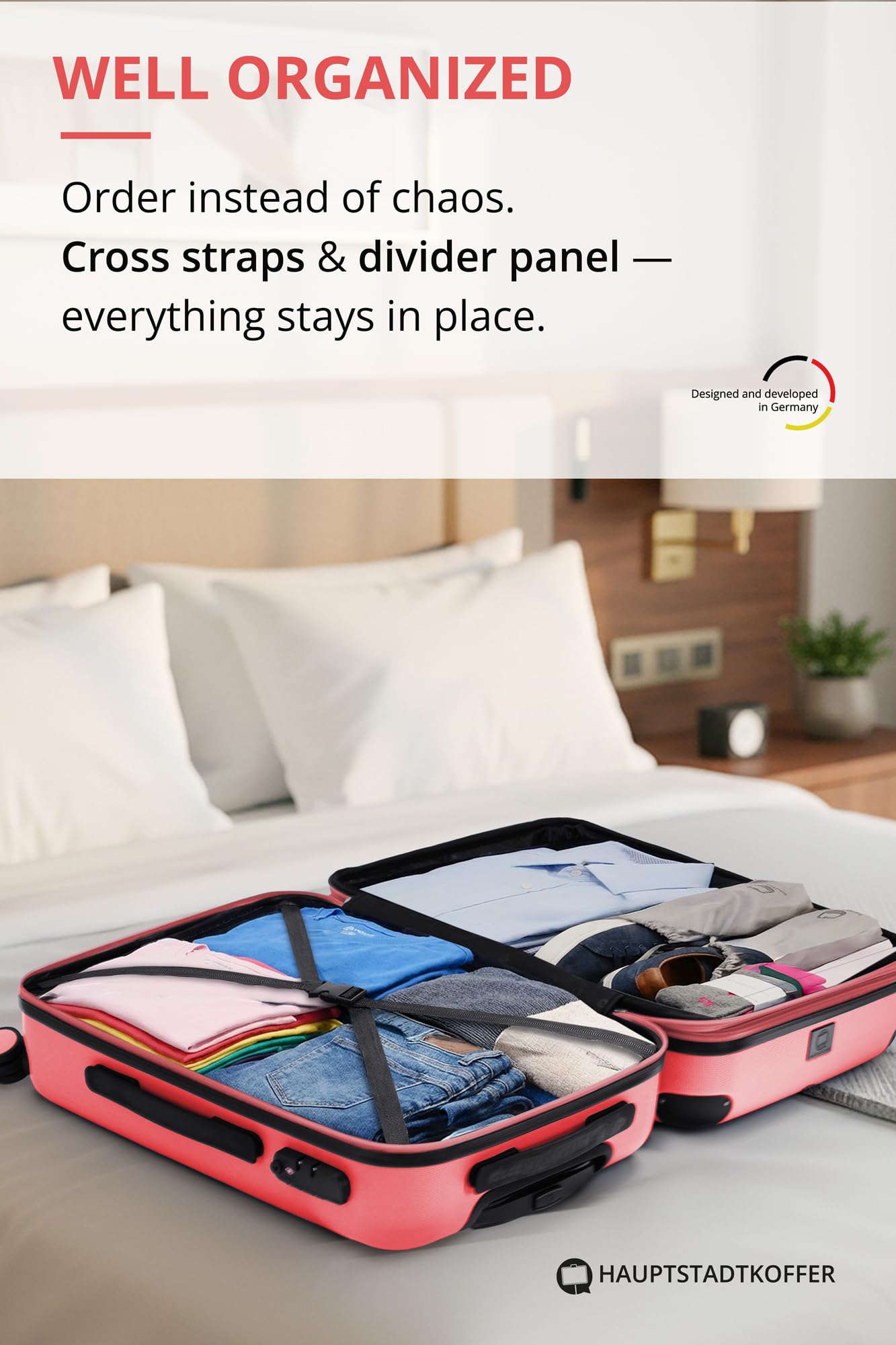 HAUPTSTADTKOFFER - Spree - Maleta rígida, Trolley expandible, Equipaje de Viaje, 4 Ruedas Dobles, TSA, 65 cm, 74 litros, Champán — view 343