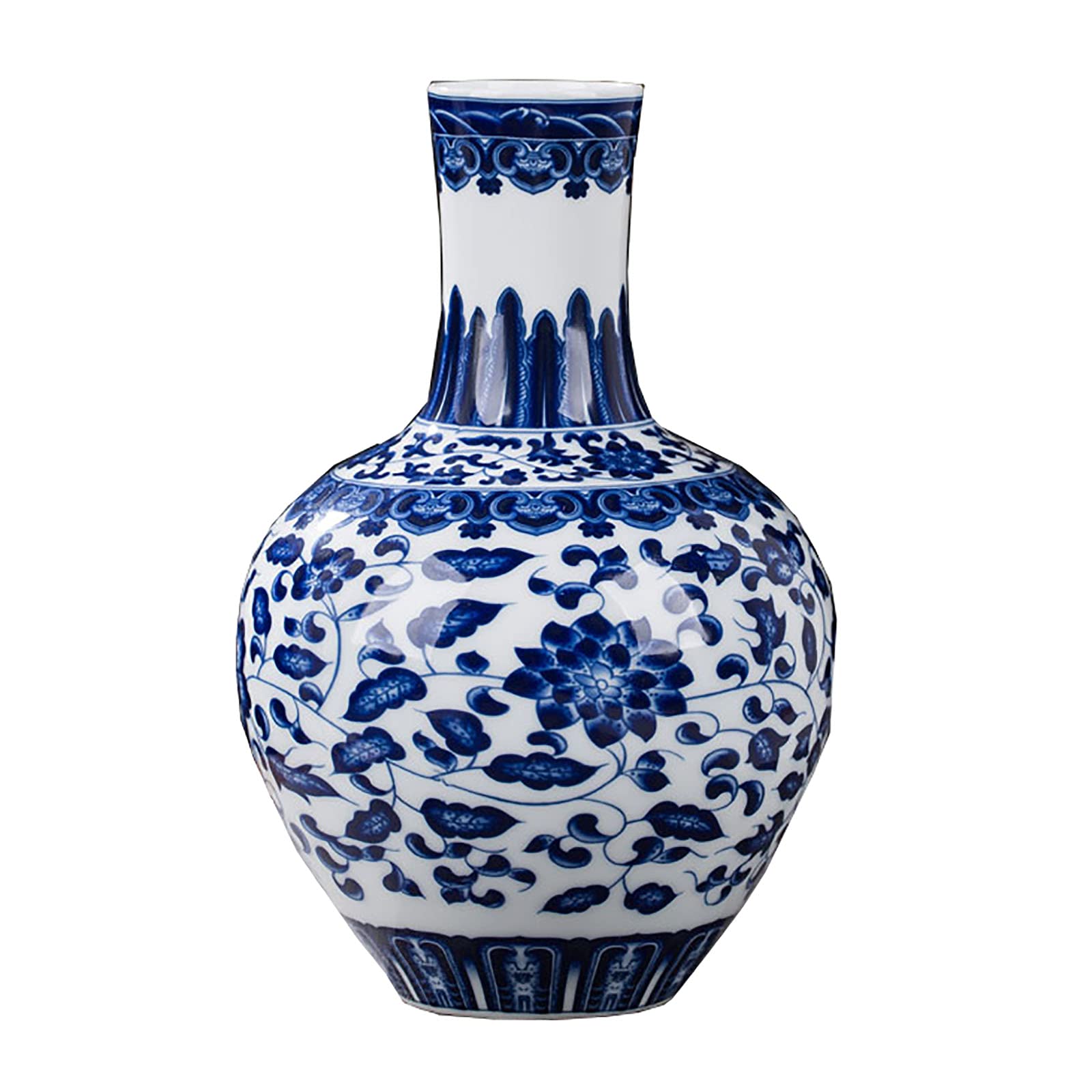 Vase en céramique fait à la main vase décoratif pour ménage bleu et blanc en porcelaine Chine Ming