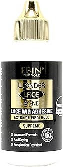 EBIN NEW YORK Wonder Lace Bond Supreme Hold Lace Wig Glue 90 ml Supreme, Maximum Strength, Waterproof, Quick Drying, Latex Free, Long-Lasting Invisible Wig Adhesive for Professional Use