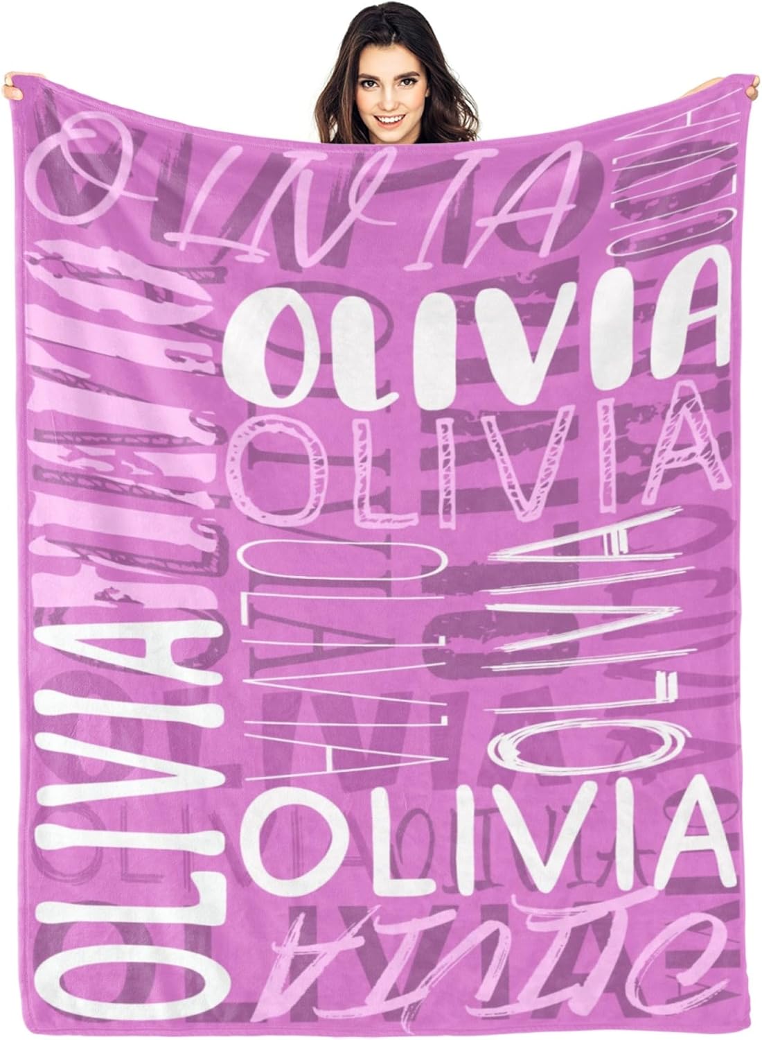 Personalized Blanket and Throw Customized Name Blanket for Kids Flannel Custom Blanket Personalized Blankets for Adults, Birthday Christmas Valentines Day Gift