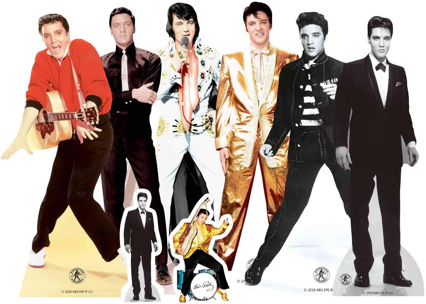 STAR CUTOUTS Fun Pack Ltd TT06 Presley Small Cardboard Cutouts Elvis Party Decorations for Fans, Crafting and Collectors Official Product, Table Tops