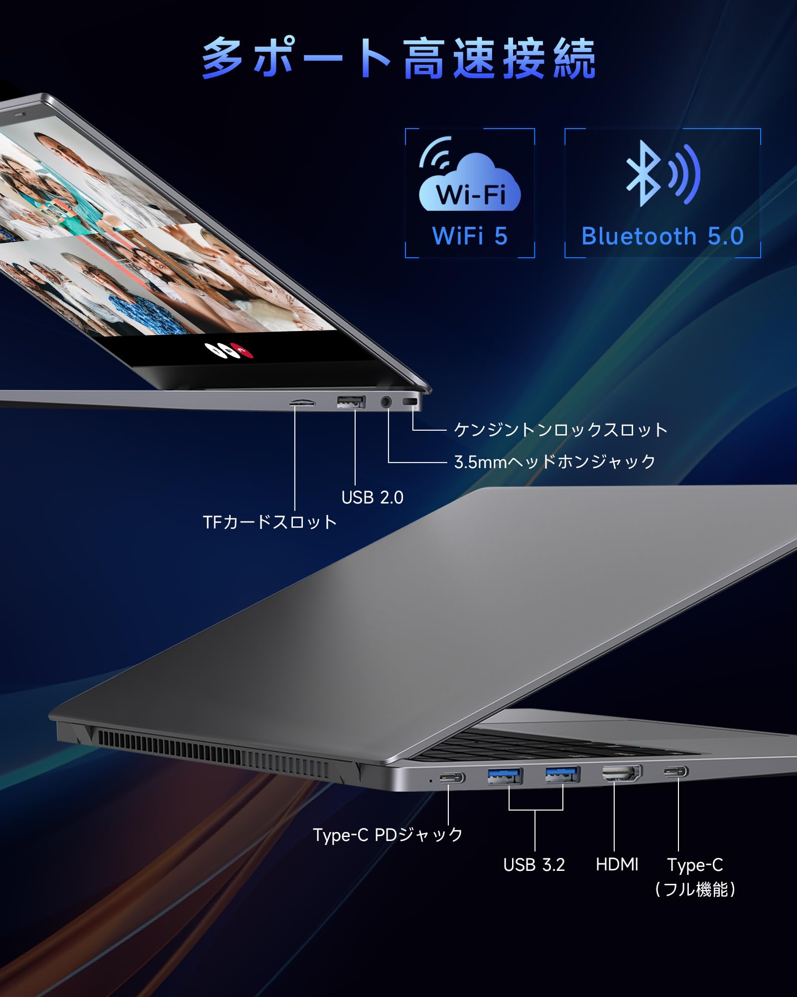 ノートパソコン 15.6 インチ Office 2024搭載 16GBメモリー 256GB大容量ストレージ 6500Y搭載(最大3.4GHz)カメラスイッチ 日本語キーボード 軽量設計ノートpc 1920×1080 FHDディスプレイ WIFI5/BT5.2/HDMI/TFカード対応/テンキー付き ビジネス向け 在宅勤務 学生向け - 4