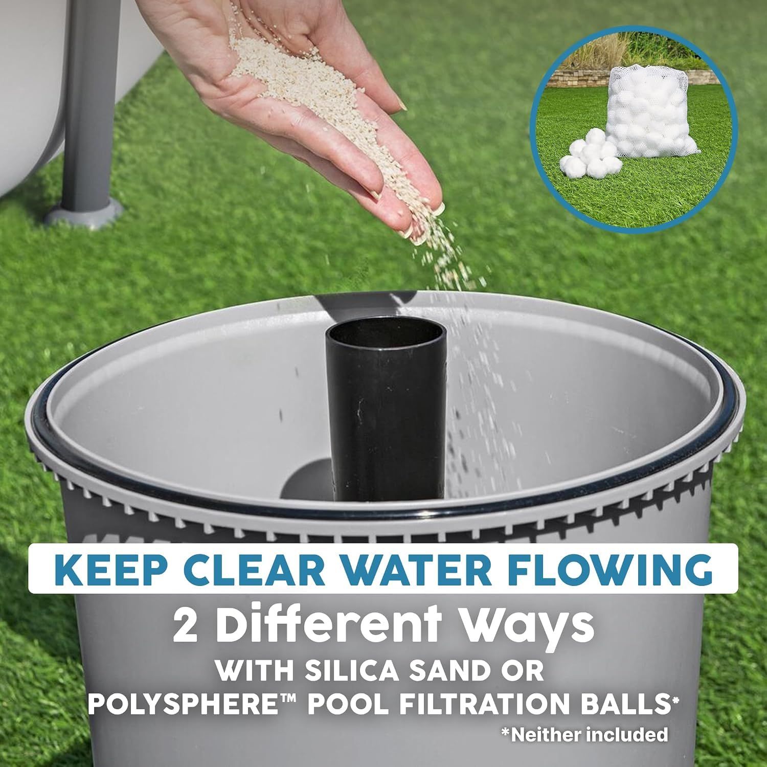 Bestway Pompa di Filtraggio a Sabbia Flowclear 58515, Portata 2.600 L/H per Piscine Fuori Terra