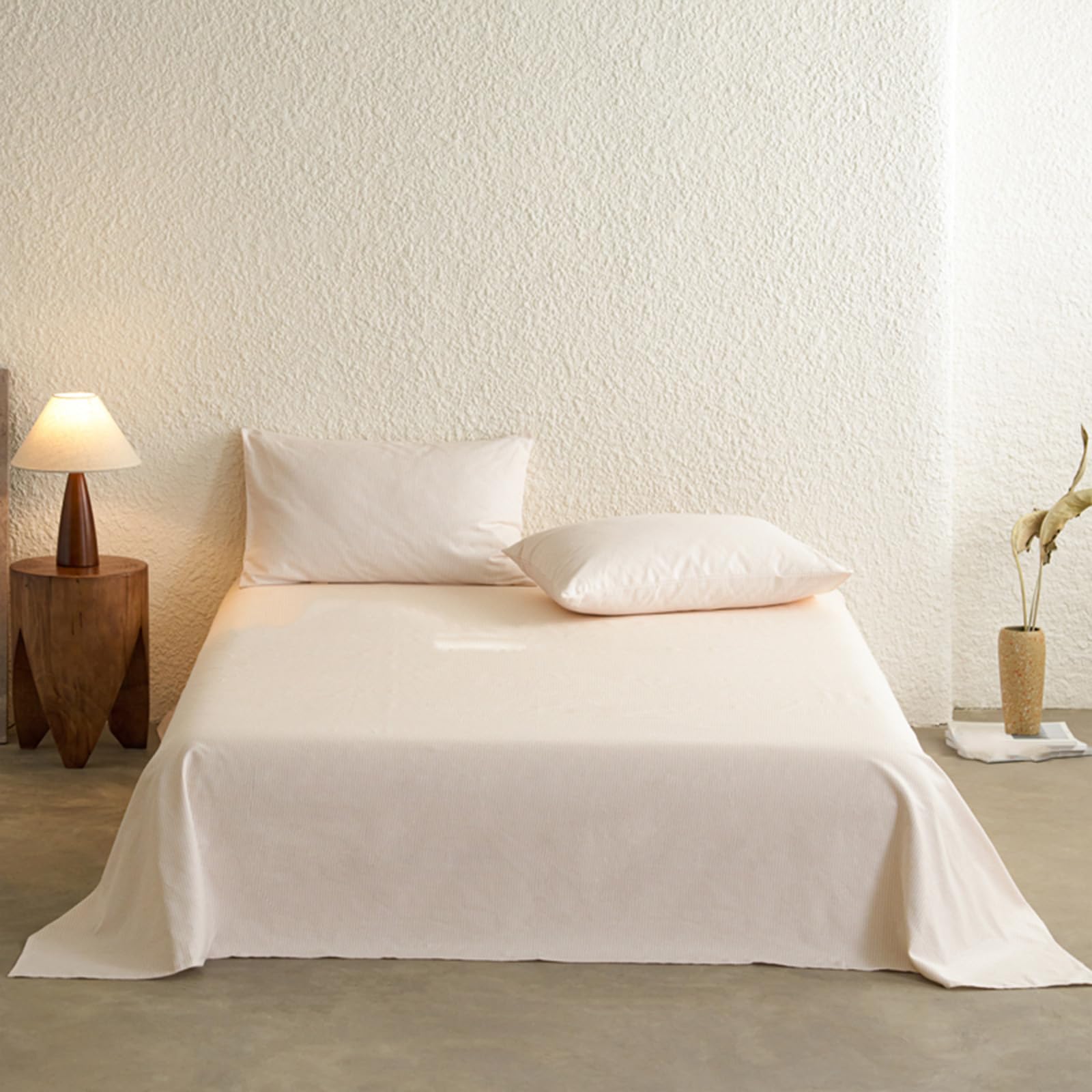 Drap plat 200x245cm en coton respirant kaki pour des nuits douces