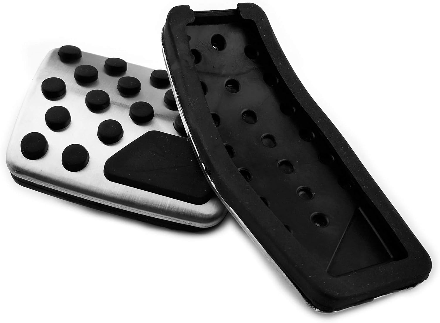 2PCS No Drill Stainless Steel Car Fuel Accelerator Brake Pedal Covers for Renegade BU 2015-2018 Compass MP 2018