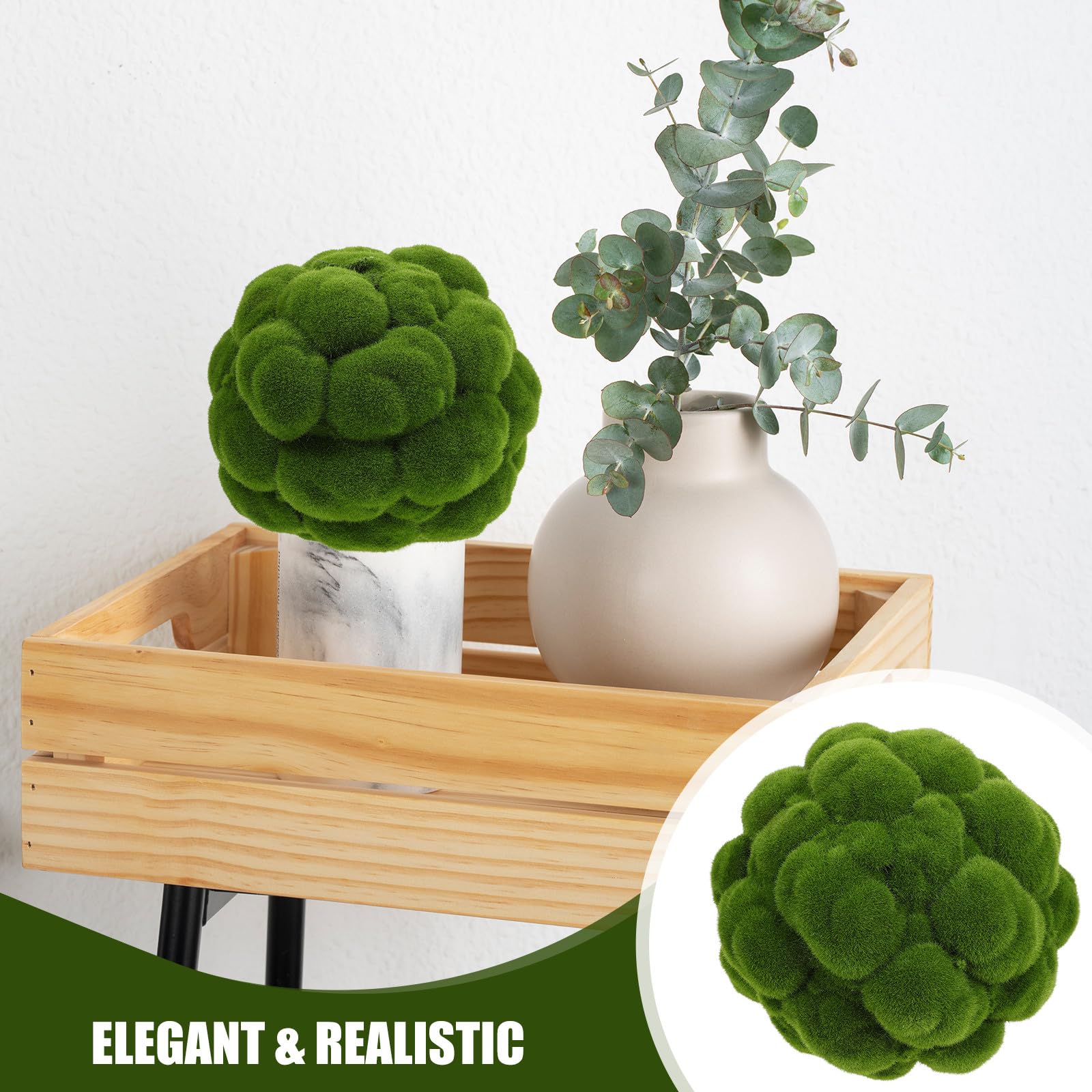 DOITOOL Bola de Musgo Artificial Decorativa Verde de PVC para Techo