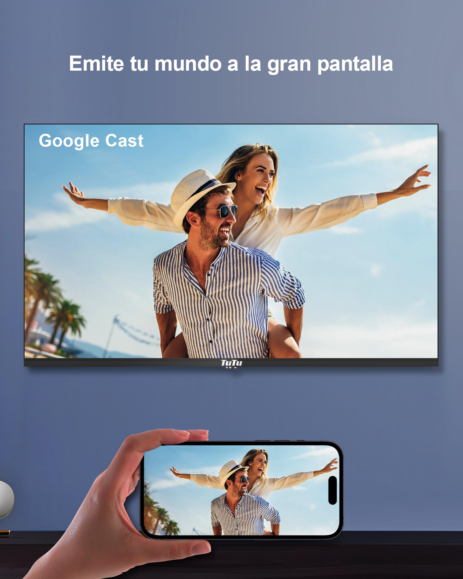 TuTu Smart TV 32 Pulgadas Led HD WiFi Bluetooth Google Televisores con Google Assistant, Google Play Store, Netflix, Prime Video, Disney+, Triple Tuner, Chromecast (TUG32HQ1C, 2025)