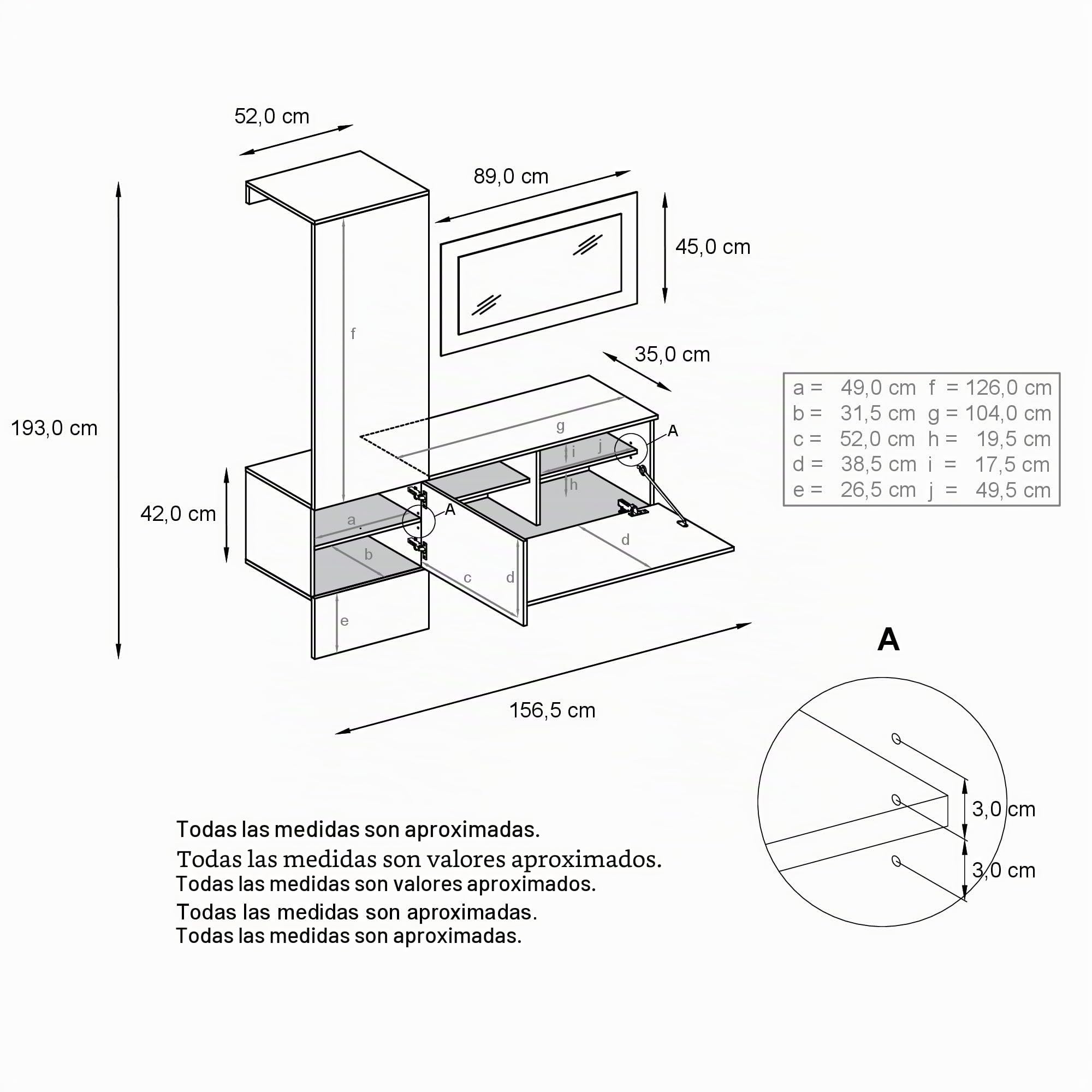 Vladon Mueble recibidor Carlton Set 4, Mueble de Entrada Compuesto por 1 Perchero, 1 Zapatero y 1 Espejo de Pared, Blanco Mate/Gris Arena de Alto Brillo (156 x 193 x 35 cm)