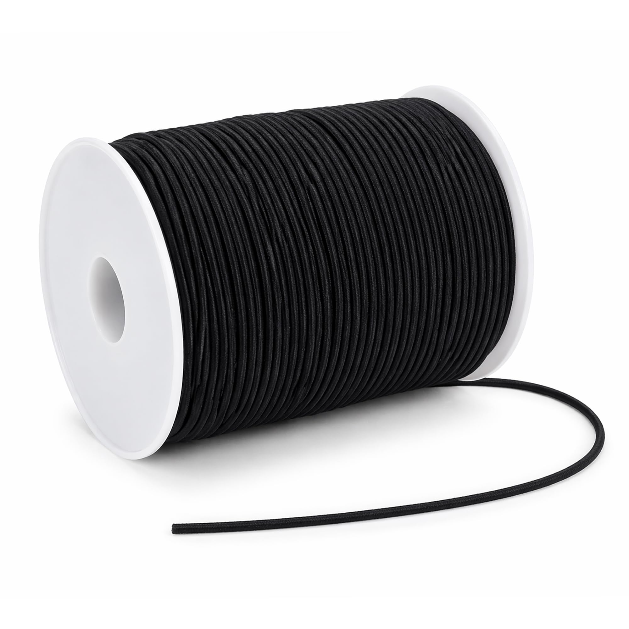 WedDecor Premium 1mm Elastic Cord Beading Cords, Strings & Threads for Jewellery Making, Sewing, Bracelets Necklace Beading, DIY, Wraps, Crafts and Hobby Projects, Black, 100 Metres