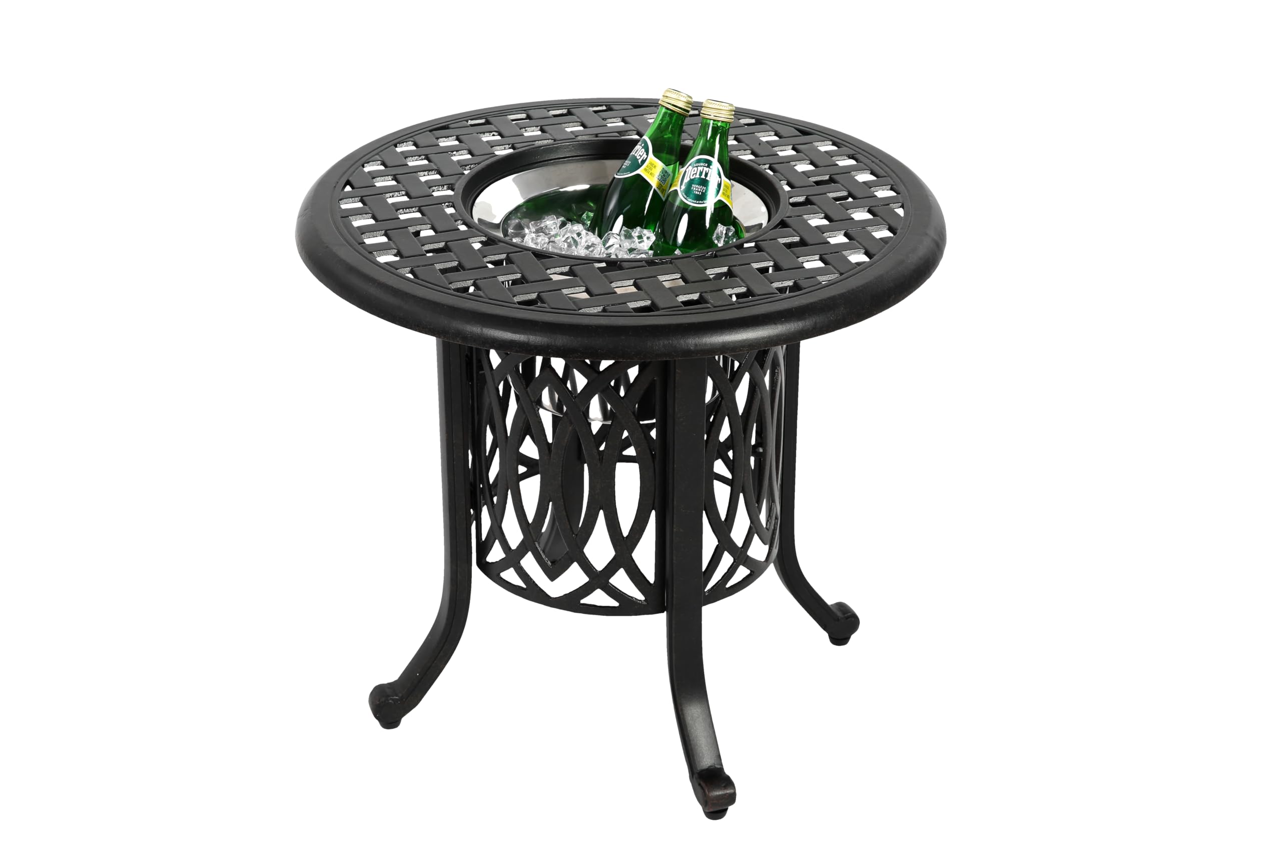 Mesa Bistro Cuadrada de Aluminio para Exterior, 55x49 cm, Resistente al Agua y Óxido, Fácil de Montar y Limpiar, para Jardín, Patio, Piscina