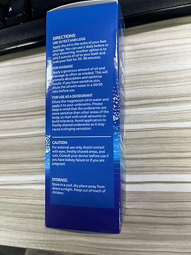 Miniatura 8 de Spray de aceite de magnesio, magnesio puro, rocía magnesio para pies y sueño (2.02 onzas líquidas), azul