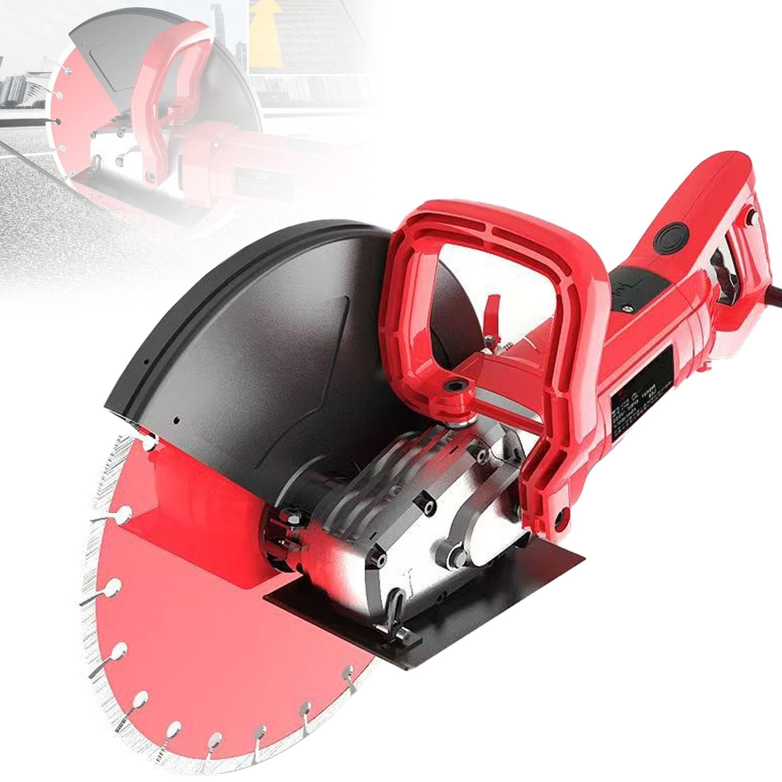 Ppldabnk One Color 6500W Concrete Cutter Machine – 35Cm Diameter Cutter Blade, 4300Rpm (Idle), Adjustable Protective Cover, Self-Locking Switch, Automatic Water Spray | Wall Chaser Tool For Walls & Floors