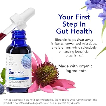 Biocidin Liquid Formula - Biocidin Broad-Spectrum Botanical Drops for Microbiome Balance - Biofilm Buster Support and Gut Detox Cleanse Routine - 18 Botanical Extracts (1 Oz)